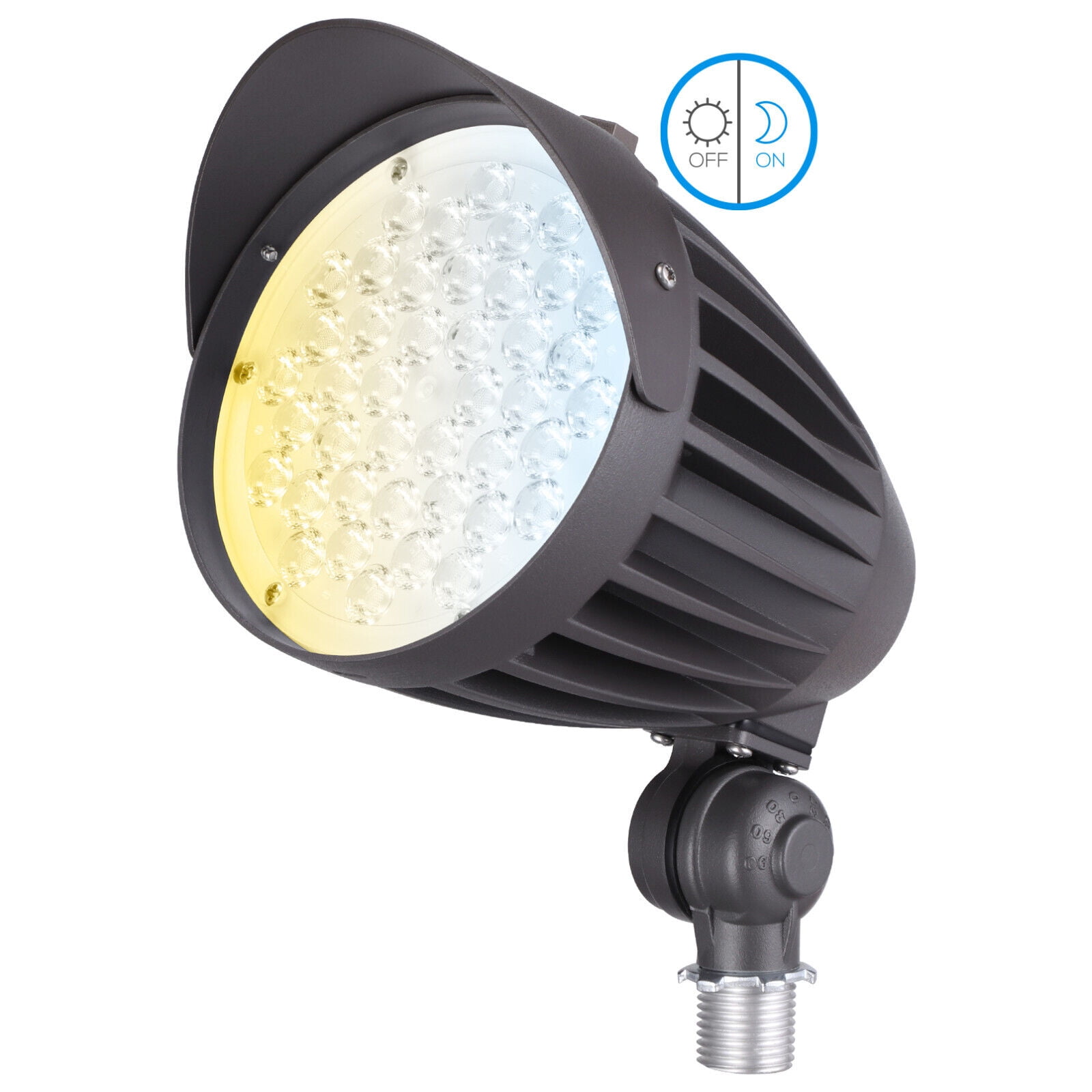 3CCT Commercial LED Bullet Flood Lights, 20W/30W/40W, 4880LM, Dusk to Dawn, 22 Beam Angle, Knuckle Mount, Weatherproof, 100-277V, ETL Listed
