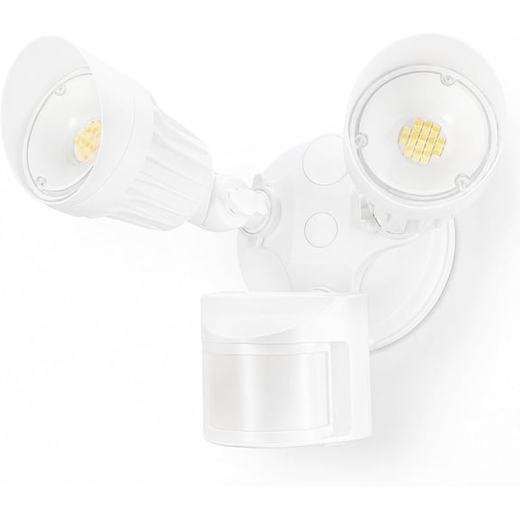 3CCT LED Security Light, Motion Sensor Outdoor Lights, Dusk to Dawn, ETL Listed, Adjustable Heads, 3000K4000K5000K Selectable, Motion Detector Flood Light, Aluminum, IP65 Waterproof, White