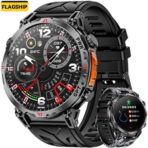 Flagship Premium Military Smart Watch, 1.56" AMOLED Smartwatch with GPS/ChatGPT AI Assistant/3ATM Waterproof/100+ Sports Modes, Fitness Tracker fits for Android iPhone Devices, 2 Bands