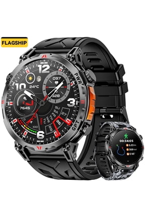 Flagship Premium Military Smart Watch, 1.56" AMOLED Smartwatch with GPS/ChatGPT AI Assistant/3ATM Waterproof/100+ Sports Modes, Fitness Tracker fits for Android iPhone Devices, 2 Bands