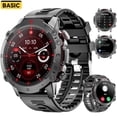 thumbnail image 1 of 3CLOUDGE Militay Smart Watch, 1.46" HD Smart Watch for Men Zinc Alloy Case, with IP68 Waterproof/100 Sports Modes/Bluetooth Calls, Fitness Tracker for fits for Android iPhone Devices (Black), 1 of 6