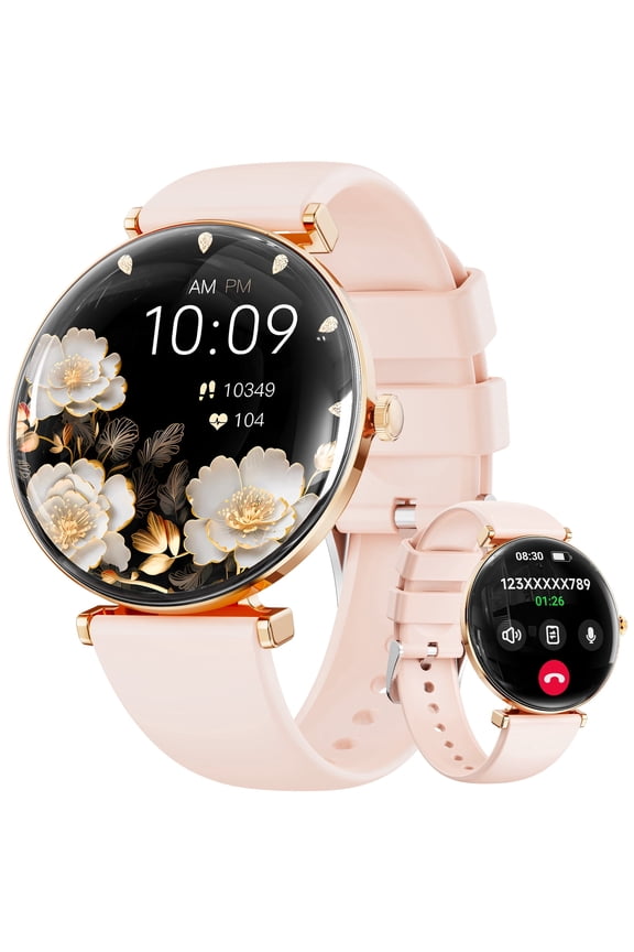 Smart Watch for Women 1.43" AMOLED Smartwatch with IP68 Waterproof/100+ Sport Modes/Answer/Make Calls, fits for Android and Iphone Devices, Perfect Gift (Pink)