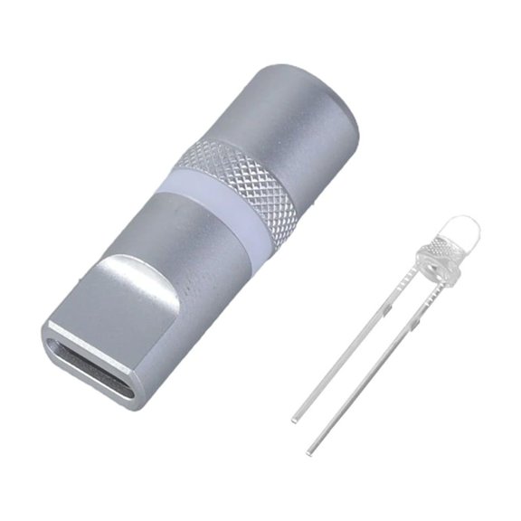 3CM Aluminum Alloy Type C Housing Shell with LED Light for DIY and Repair USB C Data Cable & Charging Cord