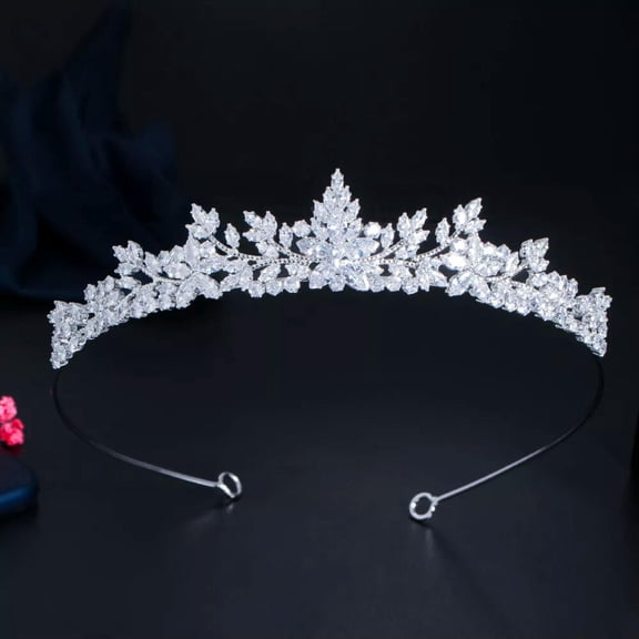 3CM Tall CZ Crystal Wedding Bridal Queen Princess Prom Tiara Crown For Women