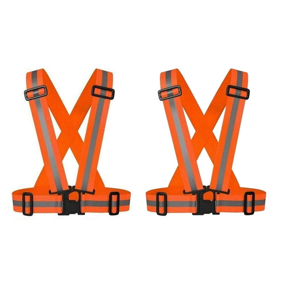 3CSVSP8120 Safety Orange Adjustable Safety Suspenders / Harness (2 Pcs)