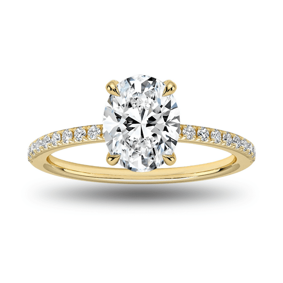 3CT Oval Cut Cubic Zirconia Engagement Ring for Women, 925 Sterling Silver Half-Coverage Scalloped Pavé Wedding Band, Stackable Promise Rings Size 3-11 VIRELLA