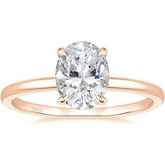 3CT 925 Sterling Silver Engagement Rings Oval Cut Solitaire Cubic Zirconia CZ Wedding Promise Rings for Her Wedding Bands for Women Size 3-11