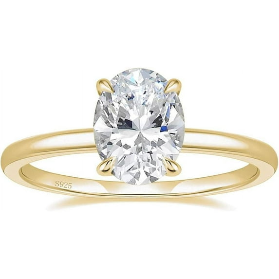 3CT 925 Sterling Silver Engagement Rings Oval Cut Solitaire Cubic Zirconia CZ Wedding Promise Rings for Her Wedding Bands for Women Size 3-11