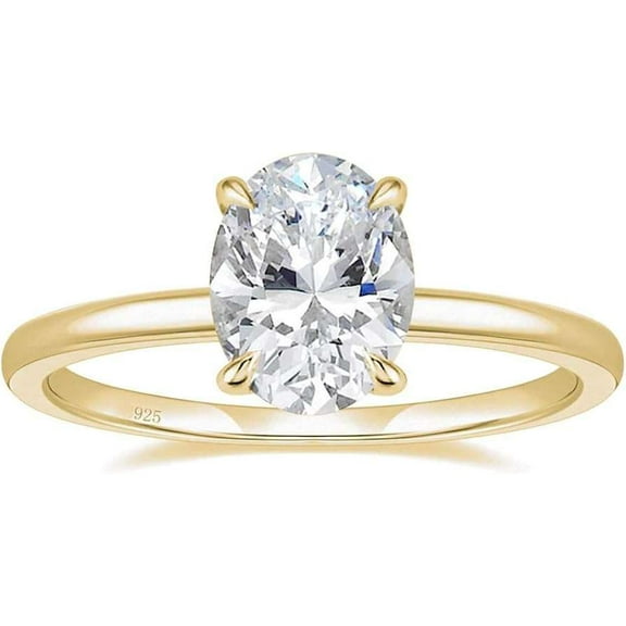 3CT 925 Sterling Silver Engagement Rings Oval Cut Solitaire Cubic Zirconia CZ Wedding Promise Rings for Her Wedding Bands for Women Size 3-13