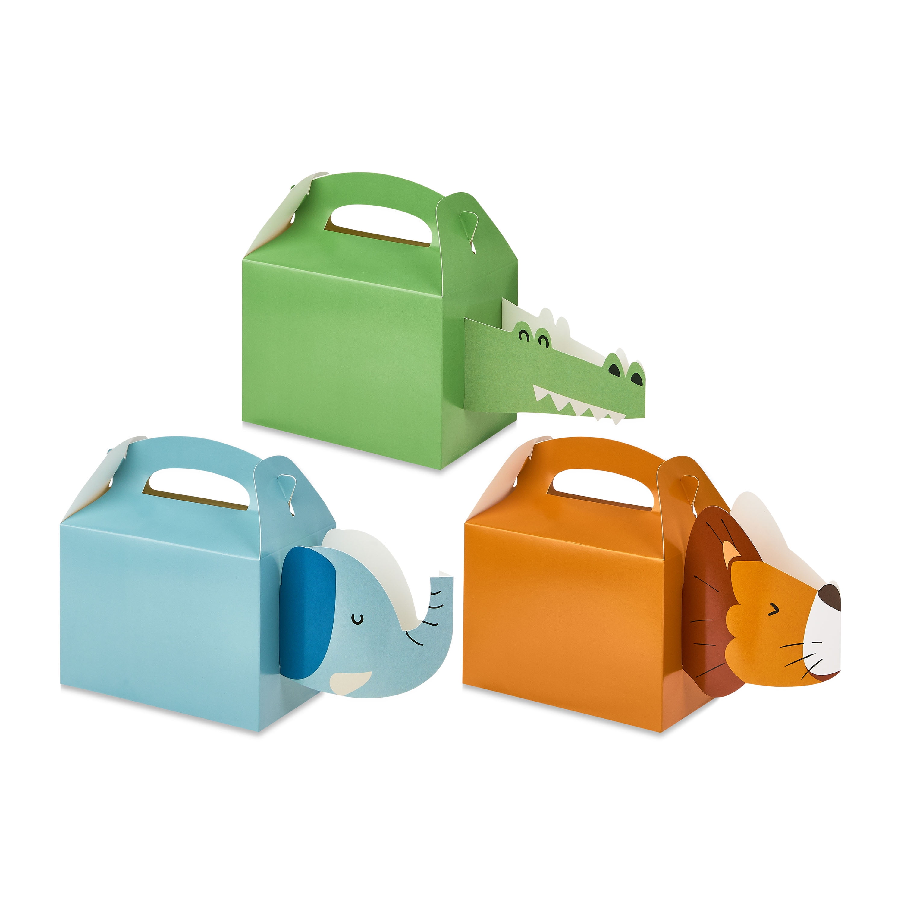 Lion, Alligator and Elephant Paper Treat Boxes, 3 Count, by Way To