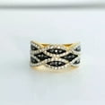 thumbnail image 1 of 3CT Half Eternity Band Women's Ring Lab Created Round Black Diamond 14K Yellow Gold Plated, 1 of 4