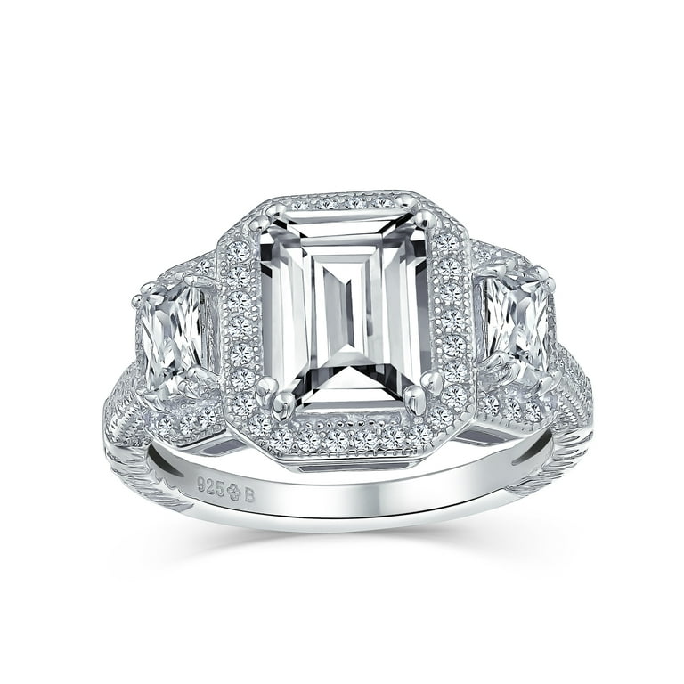 Emerald cut hotsell cz ring