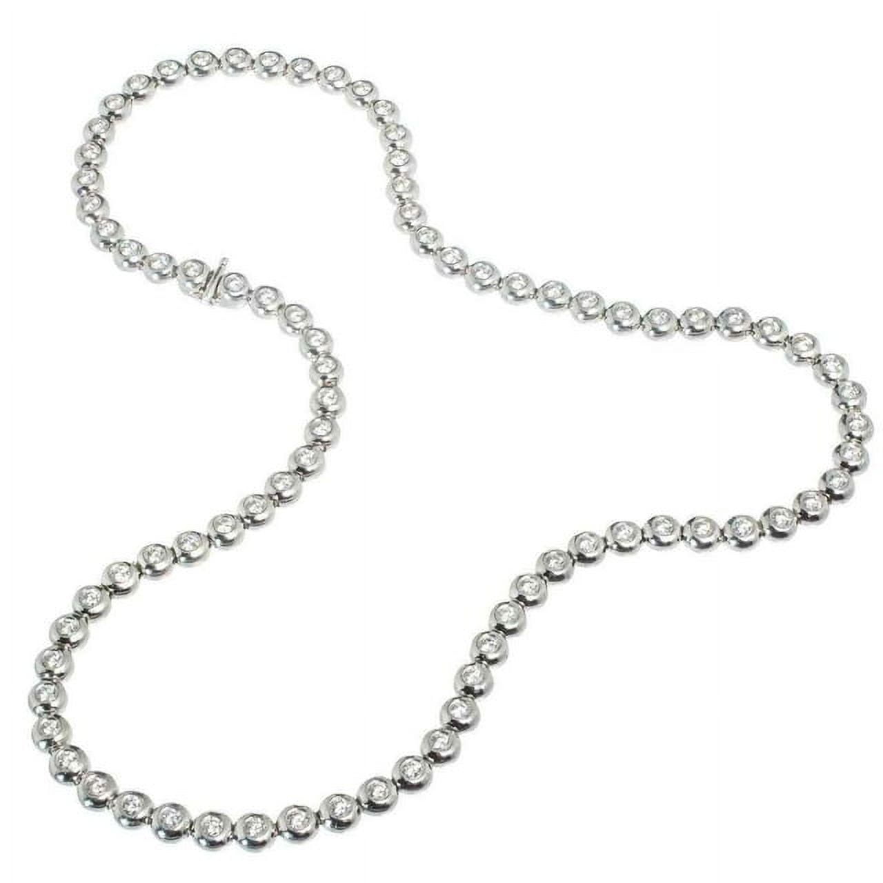 VIRAJ GEMS 3CT Lab Grown Diamond Round Cut Tennis Necklace 14K White Gold Fine Jewelry for Unisex Gifts