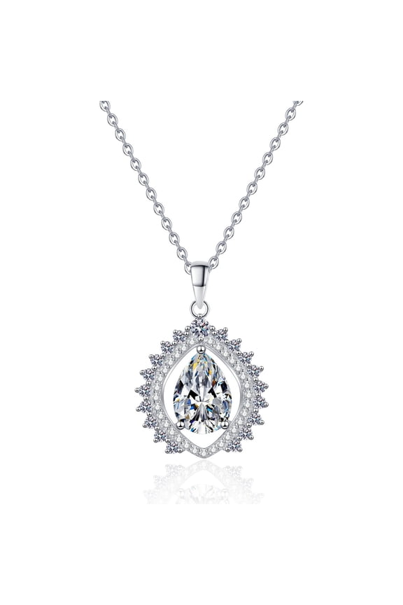 3CT Moissanite Pendant Necklace for Women D Color VVS1 925 Sterling Silver Diamond Necklace Wedding Necklaces for Brides 40+5CM