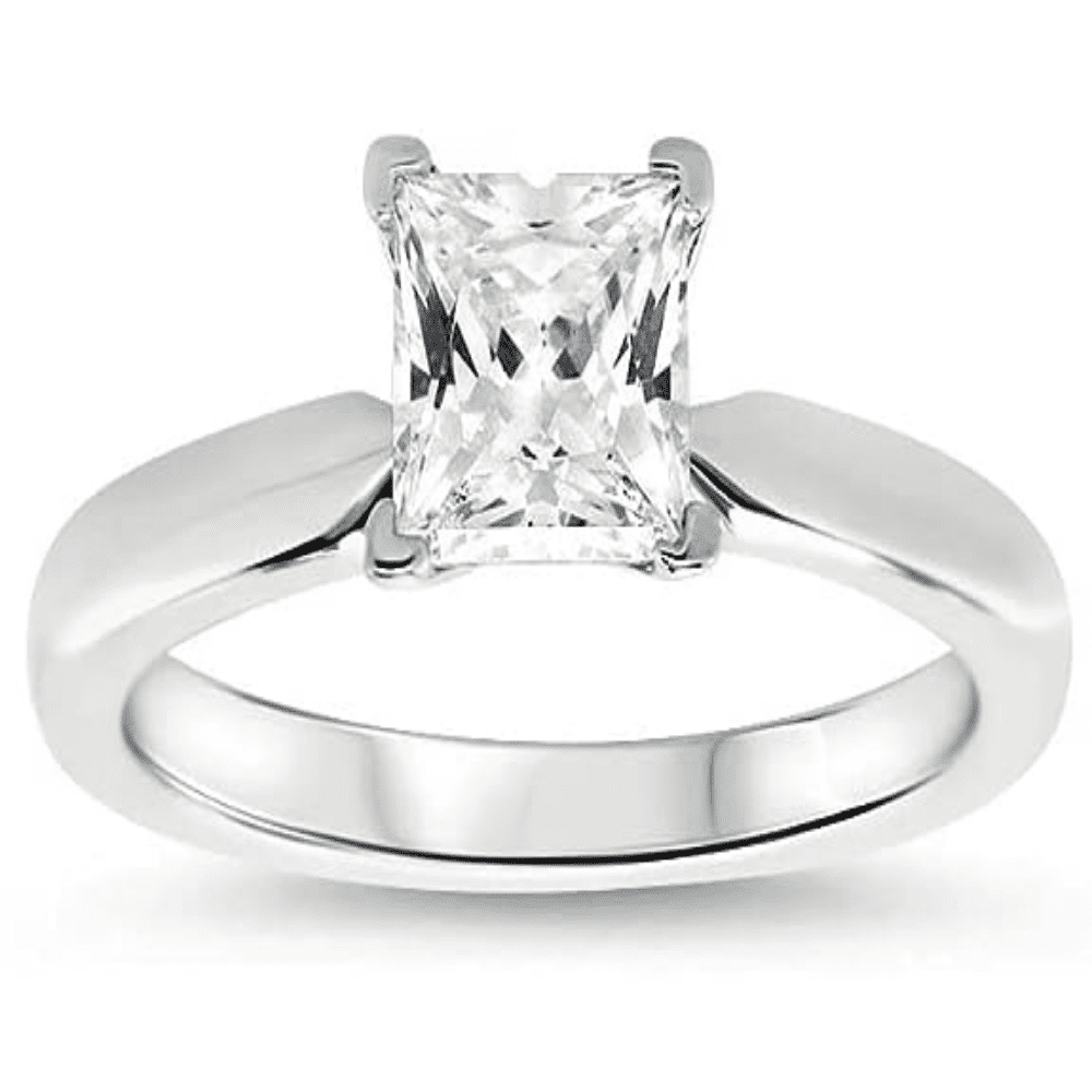 VIRAJ GEMS 3CT Princess Lab Created VVS1,GH 14K White Gold Solitaire Ring Fine Jewelry for Women