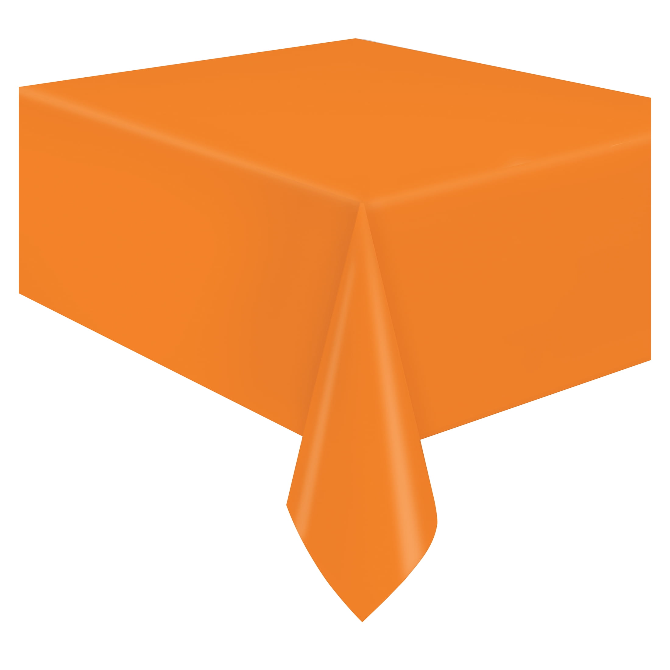 3 Count 54 IN x 108IN Orange Rectangular Plastic Table Covers by Way To Celebrate