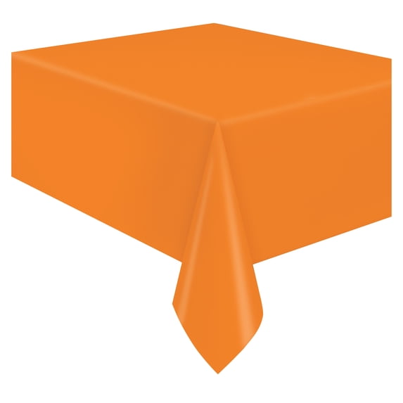 3CT 54 IN x 108IN Orange Rectangular Plastic Table Covers by Way To Celebrate