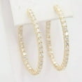 thumbnail image 1 of 3CT Round Cut Lab Created Diamond Inside-Out Hoop Earrings In 14K Yellow Gold Plated, 1 of 5