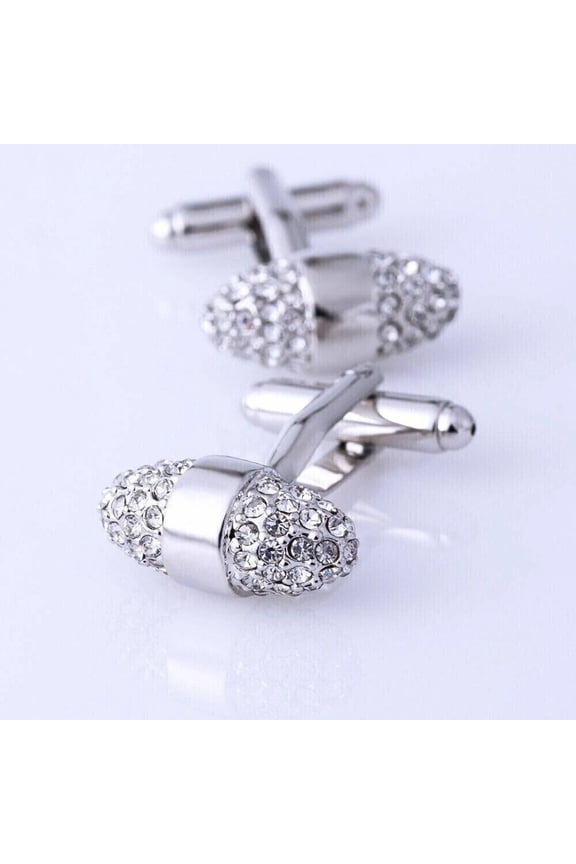 3CT Round Cut Lab Created Diamond Wedding Men's Cufflinks 14k White Gold Finish