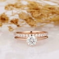 thumbnail image 1 of 3CT Round Cut Lab Created Diamond Women's Wedding Bridal Ring Set 14K Rose Gold Plated Silver, 1 of 5