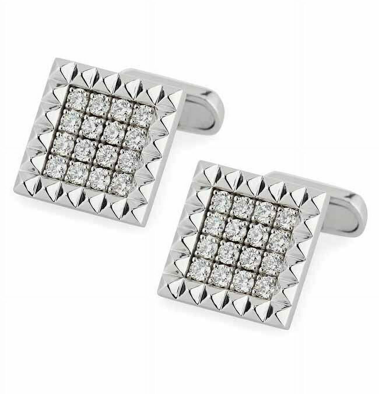 3CT Round Lab Created Diamond Men's Wedding Cufflinks 14K In White Gold Plated.