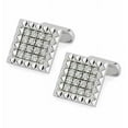 thumbnail image 1 of 3CT Round Lab Created Diamond Men's Wedding Cufflinks 14K In White Gold Plated., 1 of 2