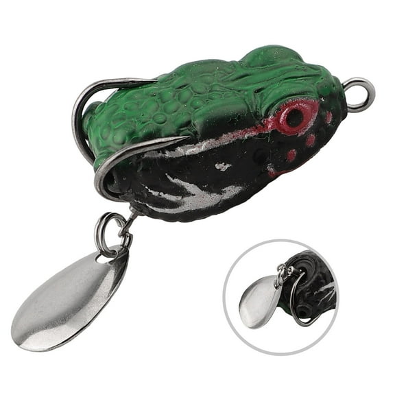3Cm/4.3G Soft Jumping Frog Lure With Dual Hooks Snakehead Handy Fishing Machine 1# Fangkenuo