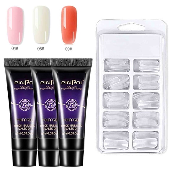 Alaparte 3Color Quick Extension Gel Set Nail Phototherapy Crystal Nail Extension Gel,Nail Art Supplies Kit Professional