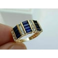 thumbnail image 1 of 3Ct Baguette Lab-Created Sapphire Mens Wedding Band Ring 14K Yellow Gold Plated, 1 of 3