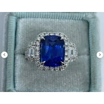 3Ct Cushion Cut Lab-Created Tanzanite Halo Engagement Ring 14K White Gold Plated Sterling Silver