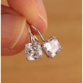 thumbnail image 1 of 3Ct Cushion Cut Simulated Diamond Women's Drop/Dangle Earrings 14K White Gold Plated Silver, 1 of 5