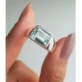 thumbnail image 1 of 3Ct Emerald Cut Lab Created Aquamarine Men's Solitaire Ring Real 925 Sterling Silver, 1 of 2