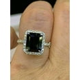 thumbnail image 1 of 3Ct Emerald Cut Lab Created Black Diamond Women's Engagement Ring 14K White Gold Plated, 1 of 2