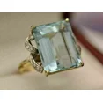 thumbnail image 1 of 3Ct Emerald Lab-Created Aquamarine Women's Solitaire Ring 14K Yellow Gold Plated, 1 of 5