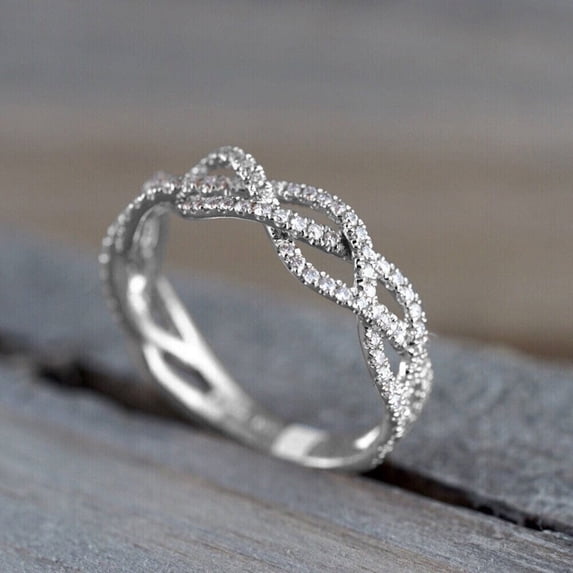 3Ct Heart Cut Lab Created Diamond Full Eternity Ring 14K White Gold Plated Silver