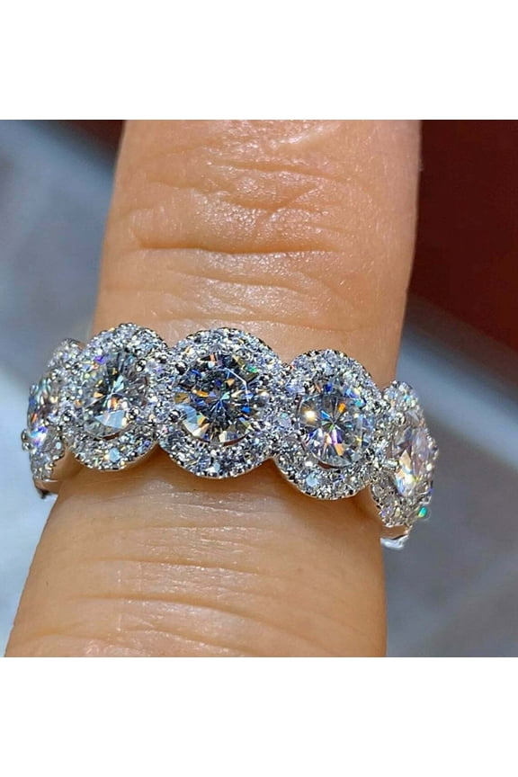 3Ct Lab-Created Diamond Full Eternity Wedding Band Ring 14K White Gold Plated