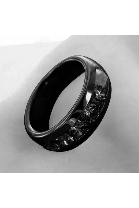 3Ct Lab Created Diamond Men's Wedding Band Ring 14K Black Gold Plated Round Cut
