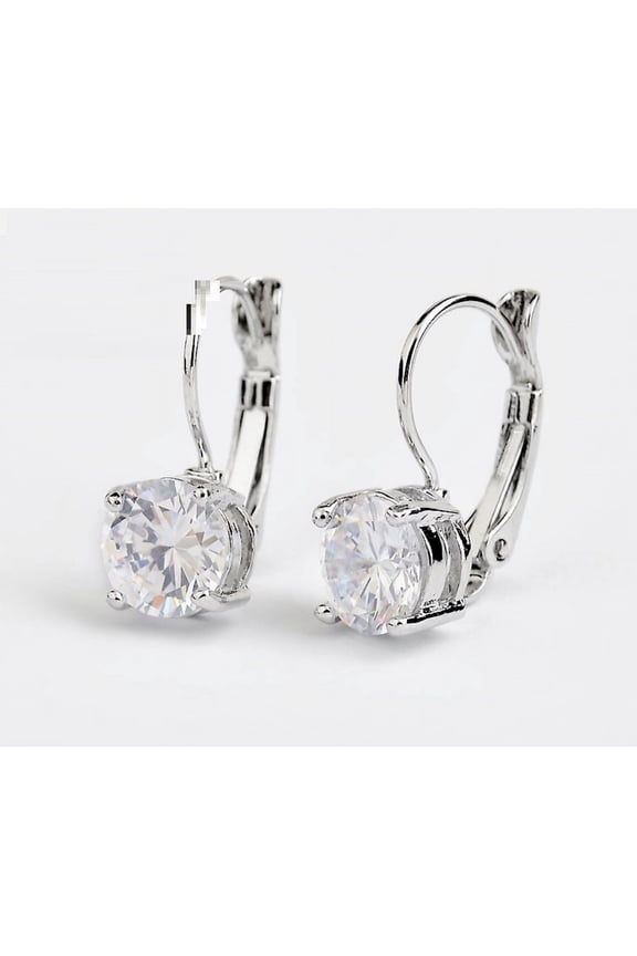 3Ct Lab Created Diamond Round Cut Drop/Dangle Gift Earrings 14K White Gold Plated