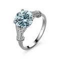thumbnail image 1 of 3Ct Multicolour Moissanite Ring Sparkling Diamond Wedding Band 925 Sterling Silver Jewelry for Women, 1 of 1
