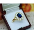 thumbnail image 1 of 3Ct Oval Cut Lab Created Blue Sapphire Halo Wedding Ring 14K Yellow Gold Plated, 1 of 3
