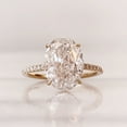 thumbnail image 1 of 3Ct Oval Cut Lab Created Diamond Women's Halo Engagement Ring 14K Yellow Gold Plated, 1 of 5
