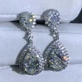 thumbnail image 1 of 3Ct Pear Cut Lab-Created Diamond Teardrop Dangle Earrings 14K White Gold Plated, 1 of 3