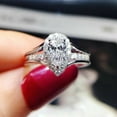 thumbnail image 1 of 3Ct Pear Cut Moissanite Solitaire Ring 925 Sterling Silver Band Engagement Fashion Jewelry, 1 of 1