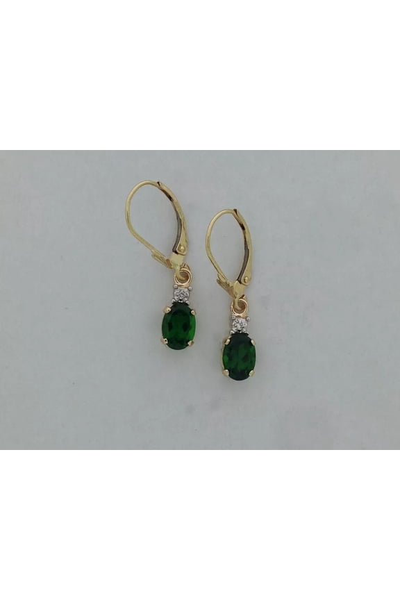 3Ct Pear Lab Created Green Emerald Drop & Dangle Earrings 14K Yellow Gold Plated