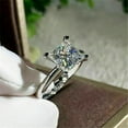 thumbnail image 1 of 3Ct Princess Cut Diamond Solitaire Engagement Ring 14K White Gold Plated 925 Silver, 1 of 3