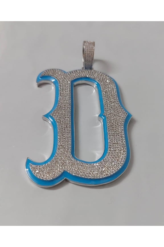 Moissanite Letter "D" Pendant Necklace 3 Ct. T.W. 14K Yellow Gold Plating, Silver 925