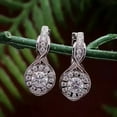 thumbnail image 1 of 3Ct Round Cut Lab-Created Diamond Beautiful Wedding Huggie Hoop Earrings 14K White Gold Plated Silver, 1 of 5