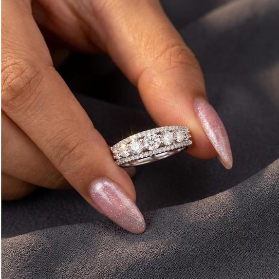 3Ct Round Cut Lab Created Diamond Engagement Ring 14K White Gold Plated
