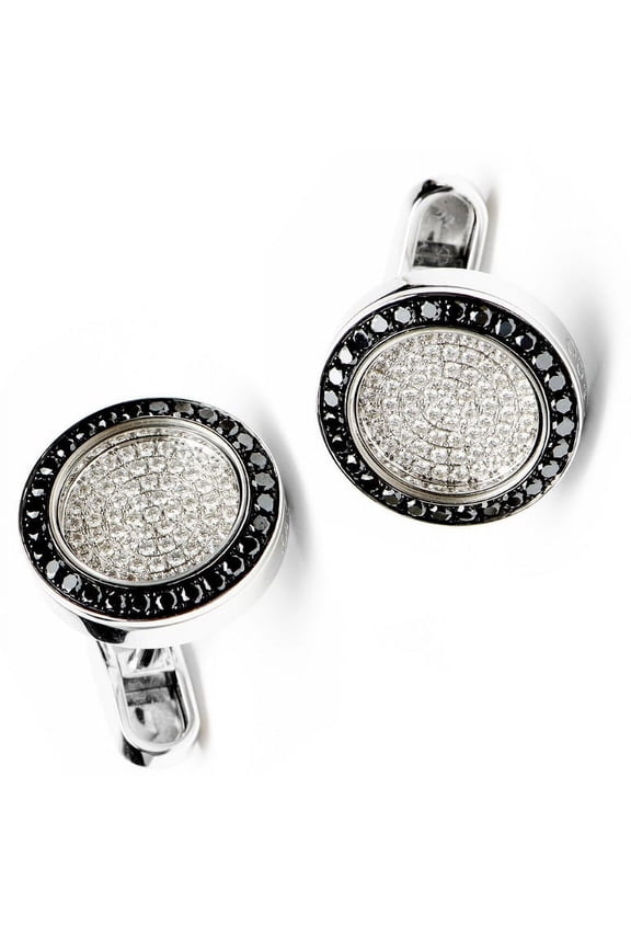 3Ct Round Cut Lab-Created Diamond Men's Wedding Cufflinks 14K White Gold Plated