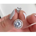 thumbnail image 1 of 3Ct Round Cut Lab-Created Diamond Women's Belly Button Ring Wedding 14K White Gold Plated, 1 of 3